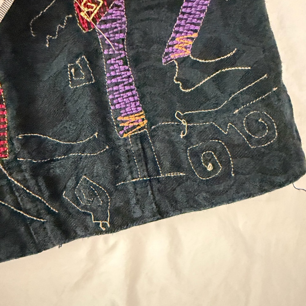 CHICO'S Embroidered Jacket Tribal Bohemian Musicians Black 1‎ S-M - Picture 12 of 12